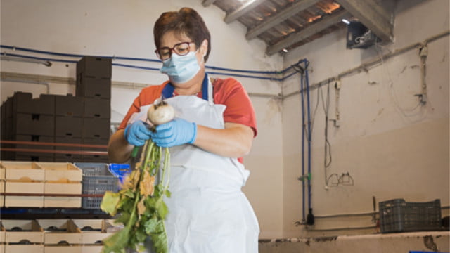 Preparação de vegetais frescos